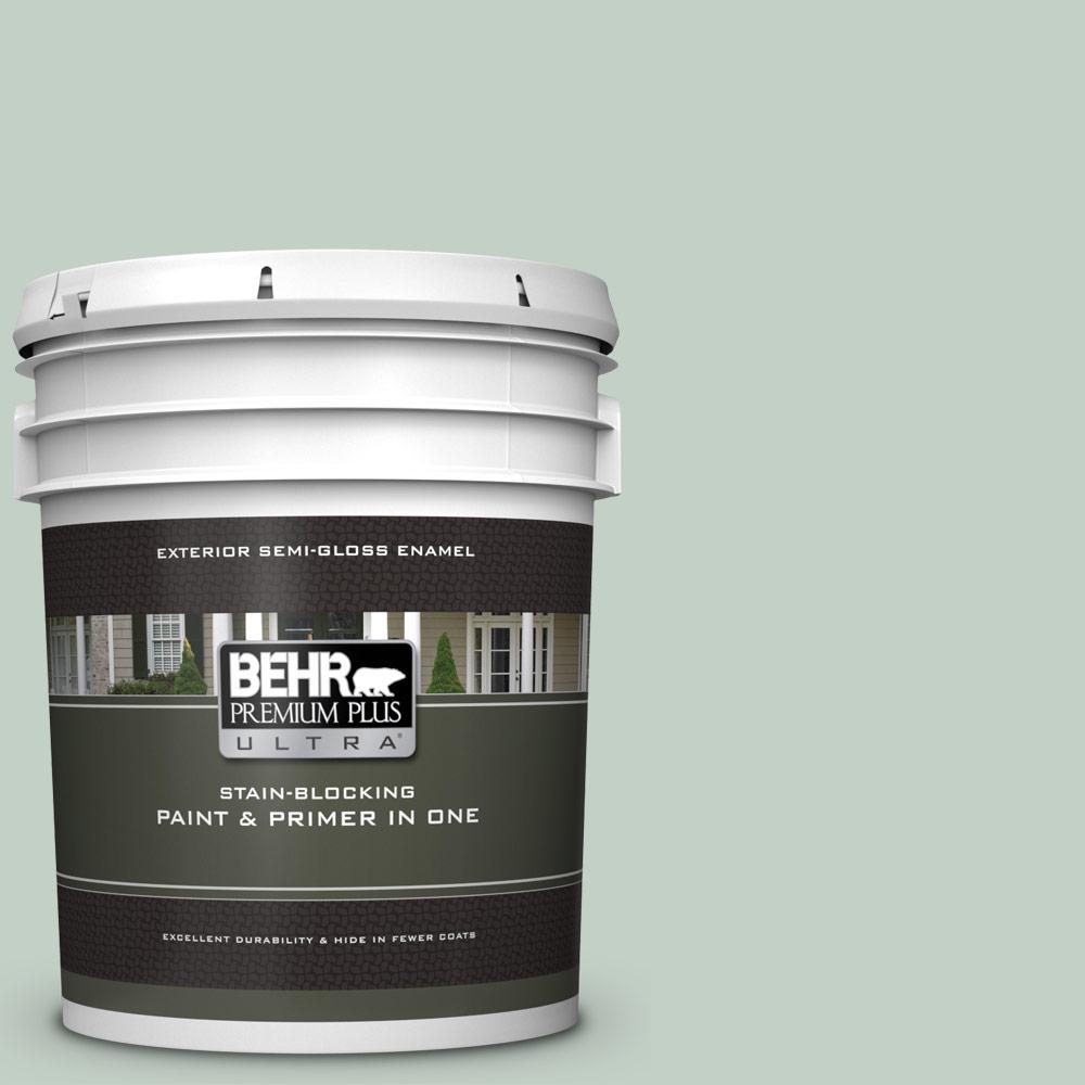 BEHR Premium Plus Ultra 5 gal. PPU1113 Frosted Jade SemiGloss Enamel