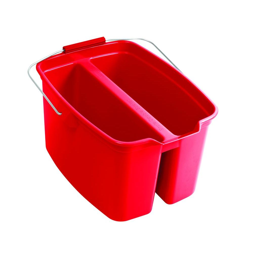 Rubbermaid Commercial Products 19 Qt. Red Plastic Double BucketFG 2628