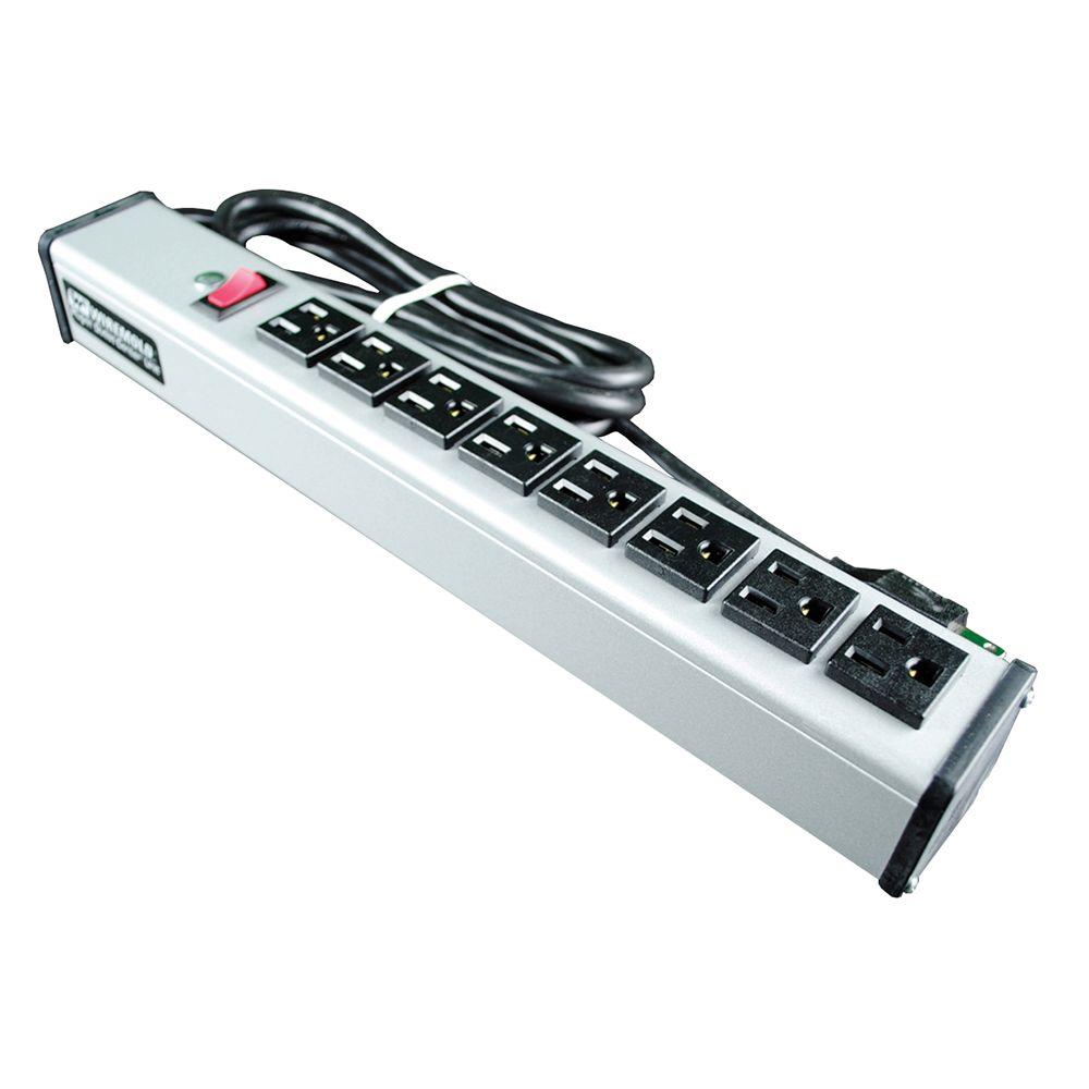 Legrand Wiremold 8Outlet Compact Power Strip with Lighted On/Off Switch, 15 ft. CordUL218BD