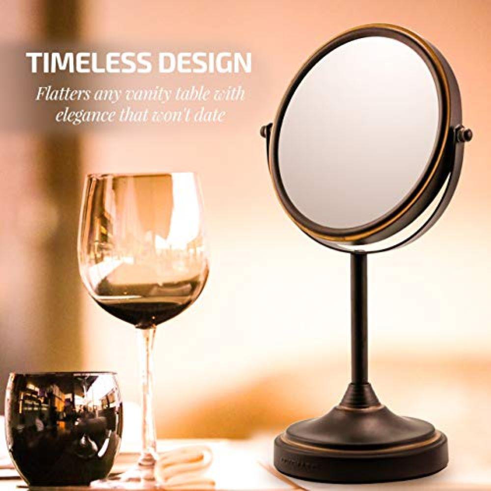 Ovente Led Tabletop Makeup Mirror 7 Inch Dual Sided 1x 7x Ovente Led Tabletop Makeup Mirror 7