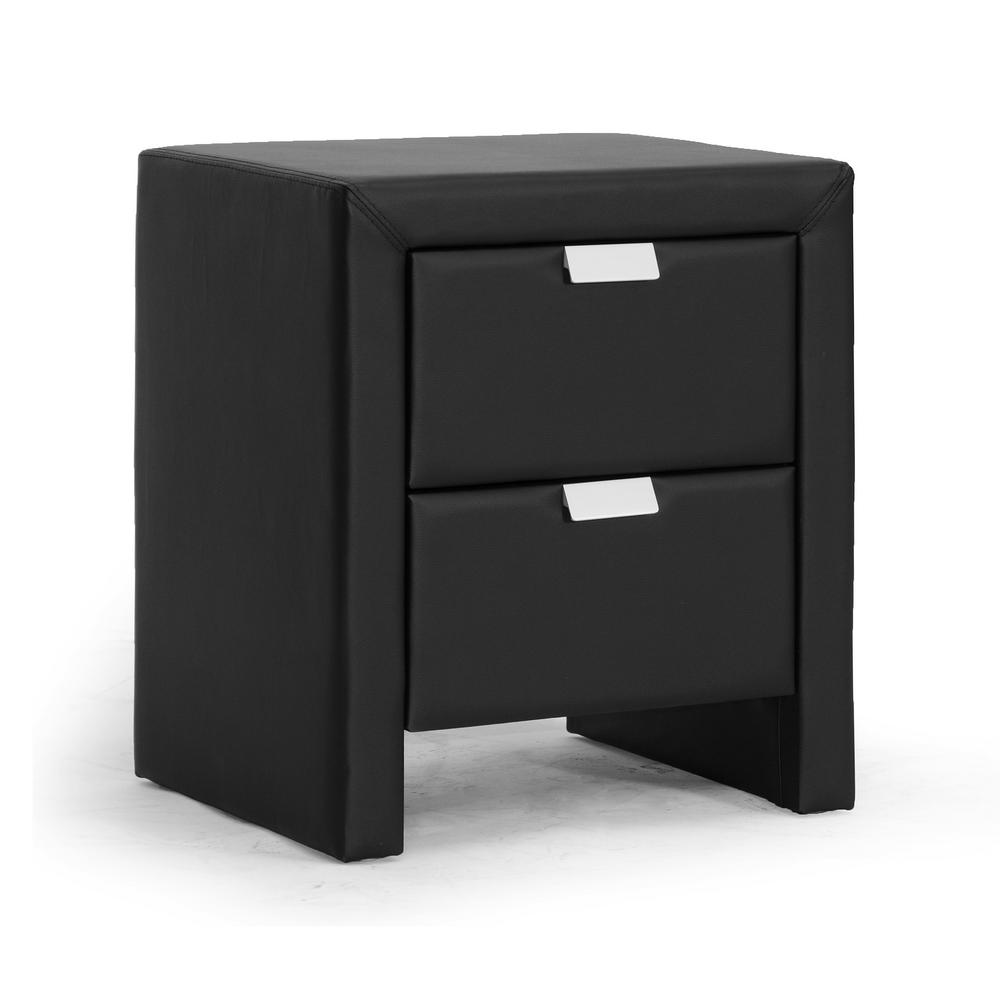 Baxton Studio Frey Contemporary Black Faux Leather Upholstered