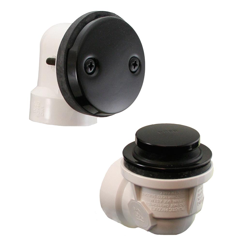 JONES STEPHENS Toe Touch Schedule 40 PVC 2Hole Bath Waste and Overflow Tub Drain Half Kit in