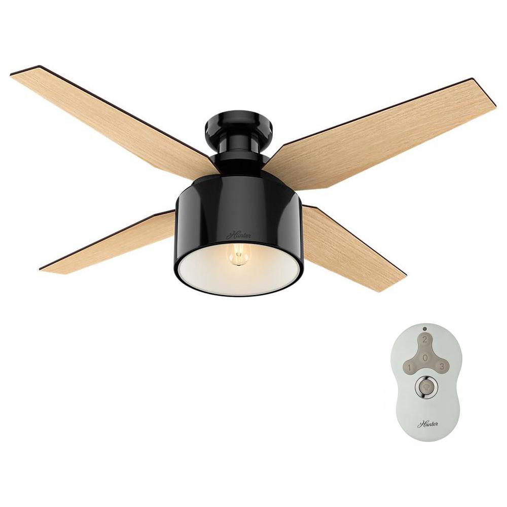 Cranbrook 52 In Led Low Profile Indoor Gloss Black Ceiling Fan