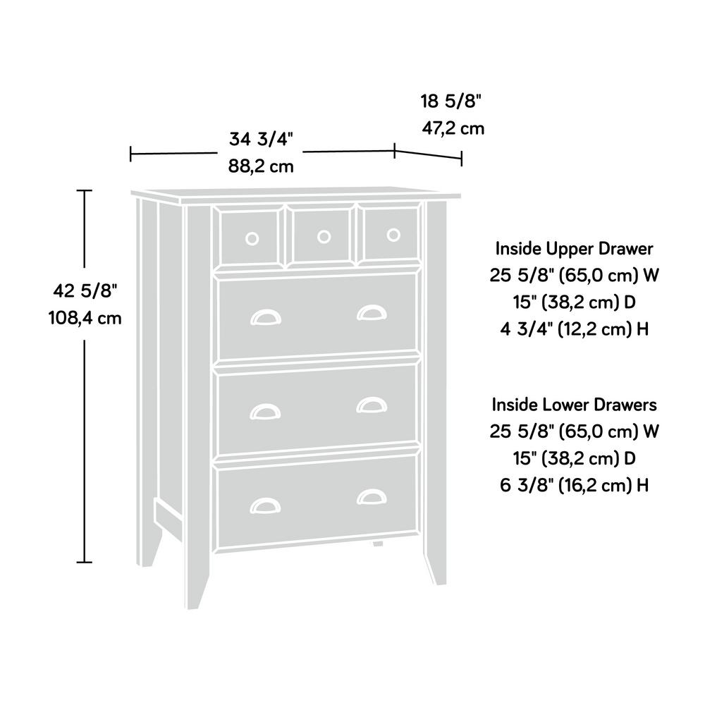 Sauder Shoal Creek 4 Drawer Soft White Chest 411197 The Home Depot