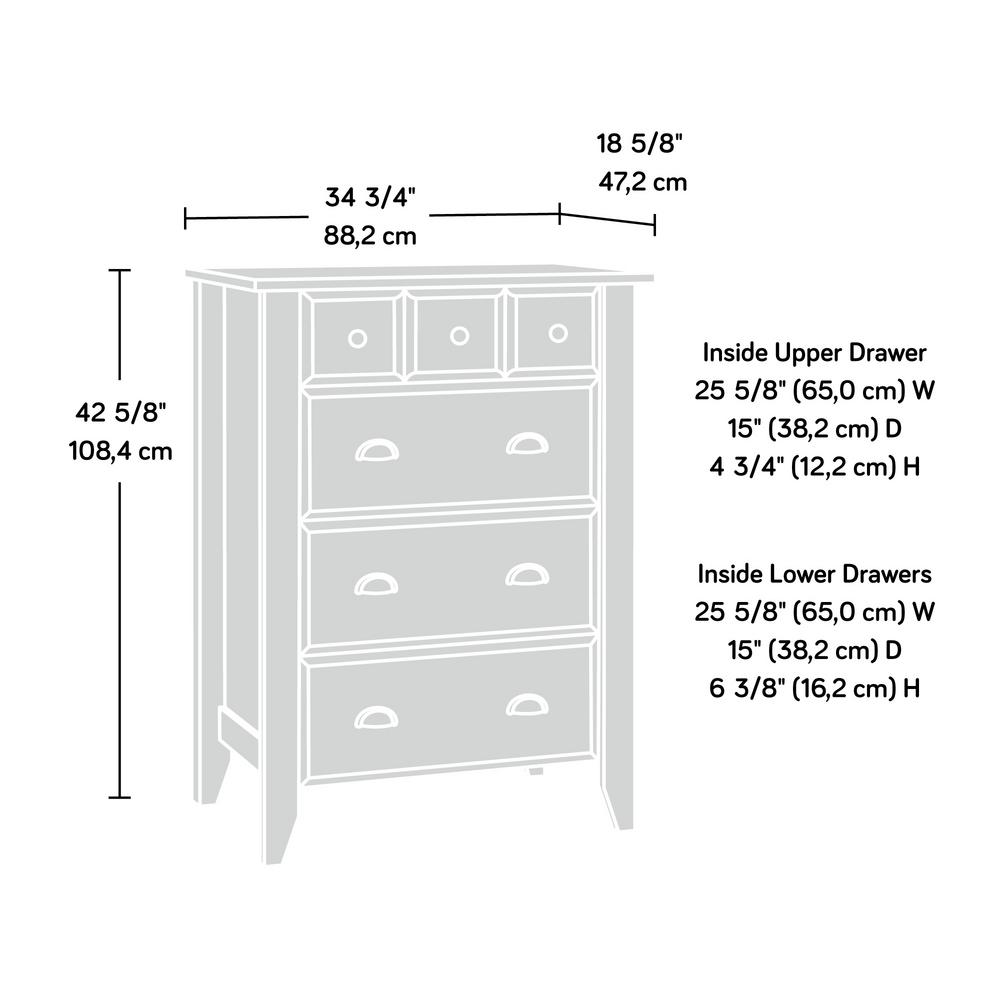 White Home Sauder Shoal Creek 4 Drawer Bedroom Furniture Dressers
