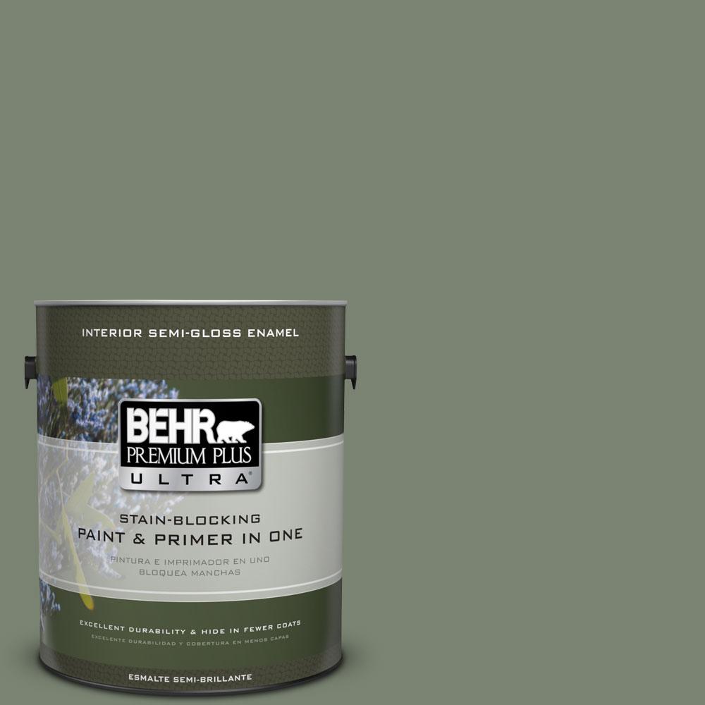 behr premium plus ultra 1 gal icc 77 sage green semi gloss enamel