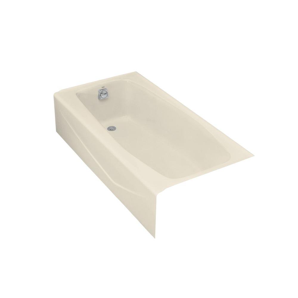 Kohler Villager 5 Ft Left Hand Drain Rectangular Alcove Cast Iron Bathtub In Almond