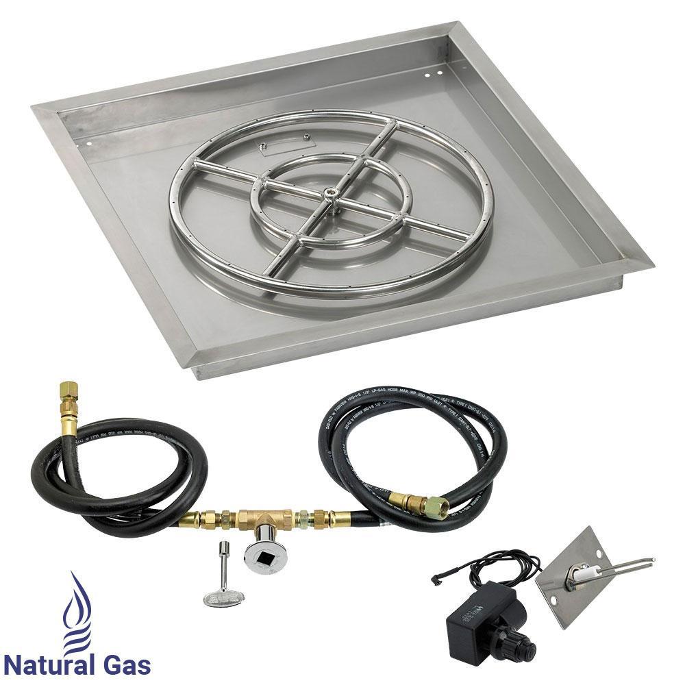 American Fire Glass 24 In Sq Stainless Steel Drop In Pan With