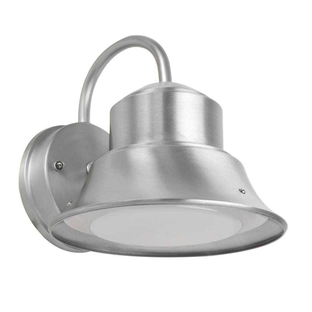 Brushed Nickel Outdoor Wall Mounted Lighting 8 In 12 Watt Nickel Outdoor Integrated