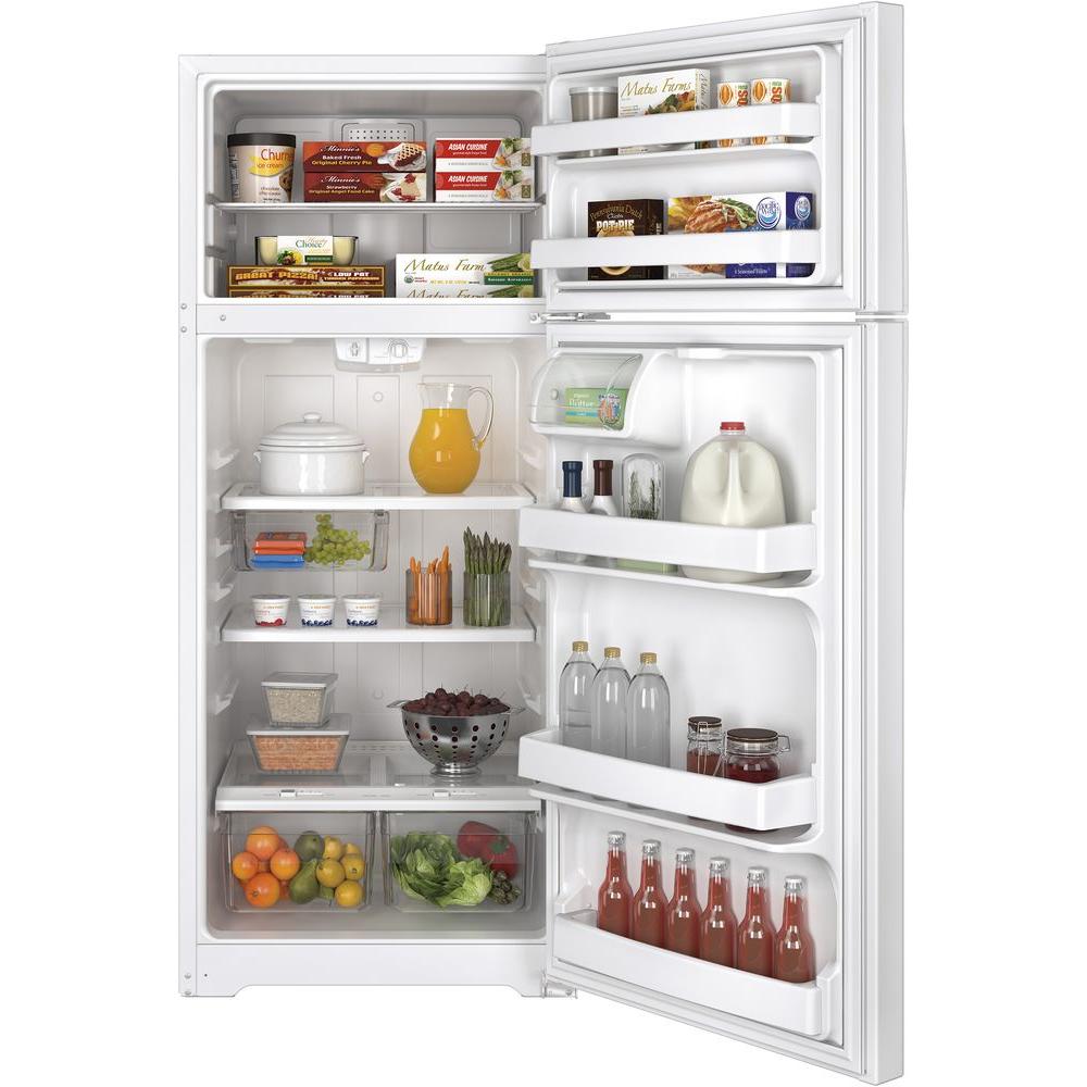 Ge 17 5 Cu Ft Top Freezer Refrigerator In White Gts18gthww The So Sku 1001054519