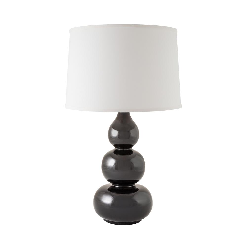 Rjf Enterprises Triple Gourd 28.5 in. Gloss Black Indoor Table Lamp
