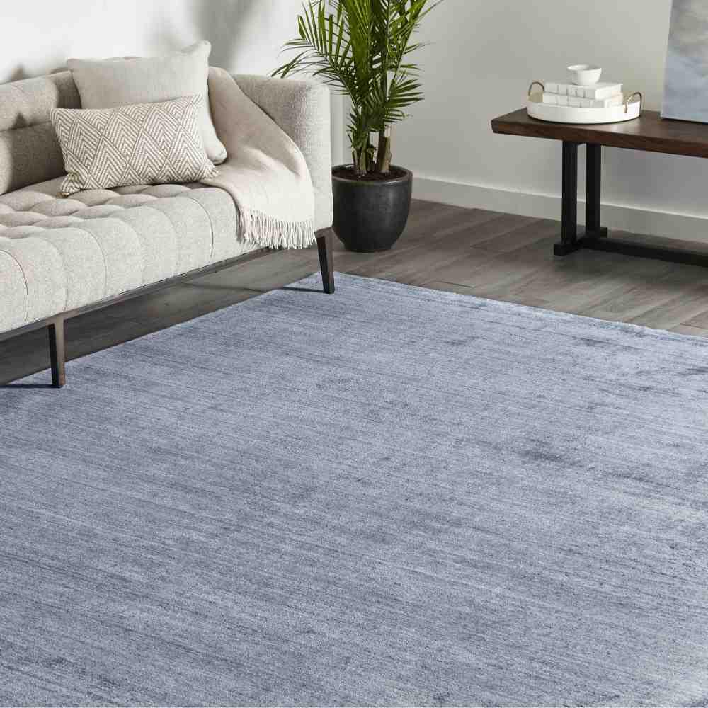 Solo Rugs Harbor Contemporary Denim 5 ft. x 8 ft. Loom Knotted Area Rug