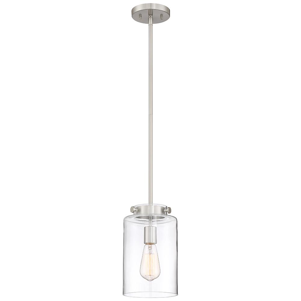 Clear Glass Pendant Light good lumens by madison avenue 1 light brushed nickel pendant with clear glass shade