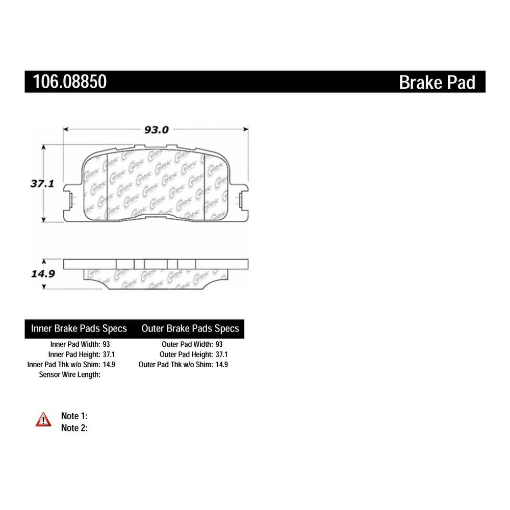 Disc Brake Pad Set-Premium Semi-Met Pads with Shim and Hardware Rear Centric