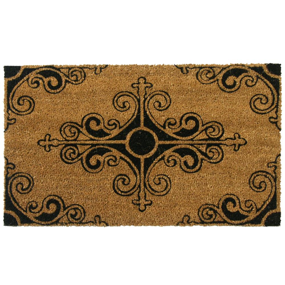 Rubber Cal Traditional Fleur De Lis 24 In X 57 In French Mat 10