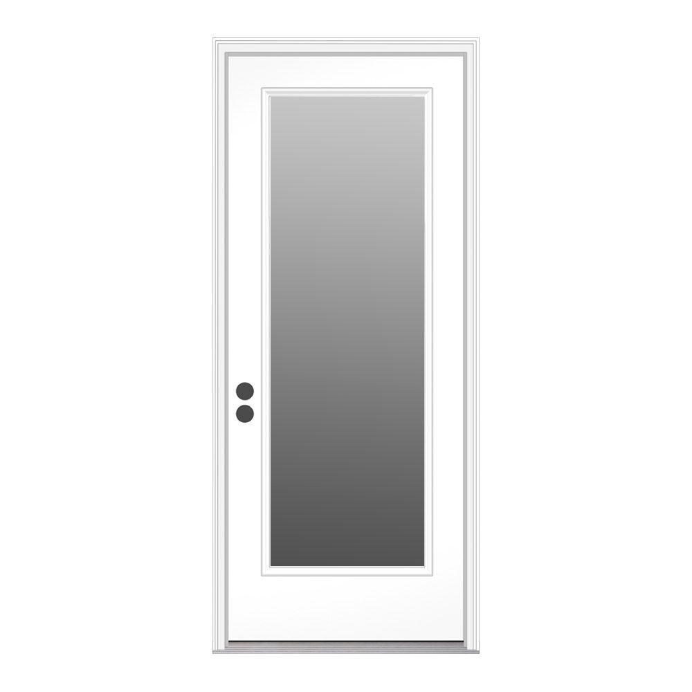 JELD-WEN 32 In. X 80 In. Full Lite Primed Steel Prehung Right-Hand ...