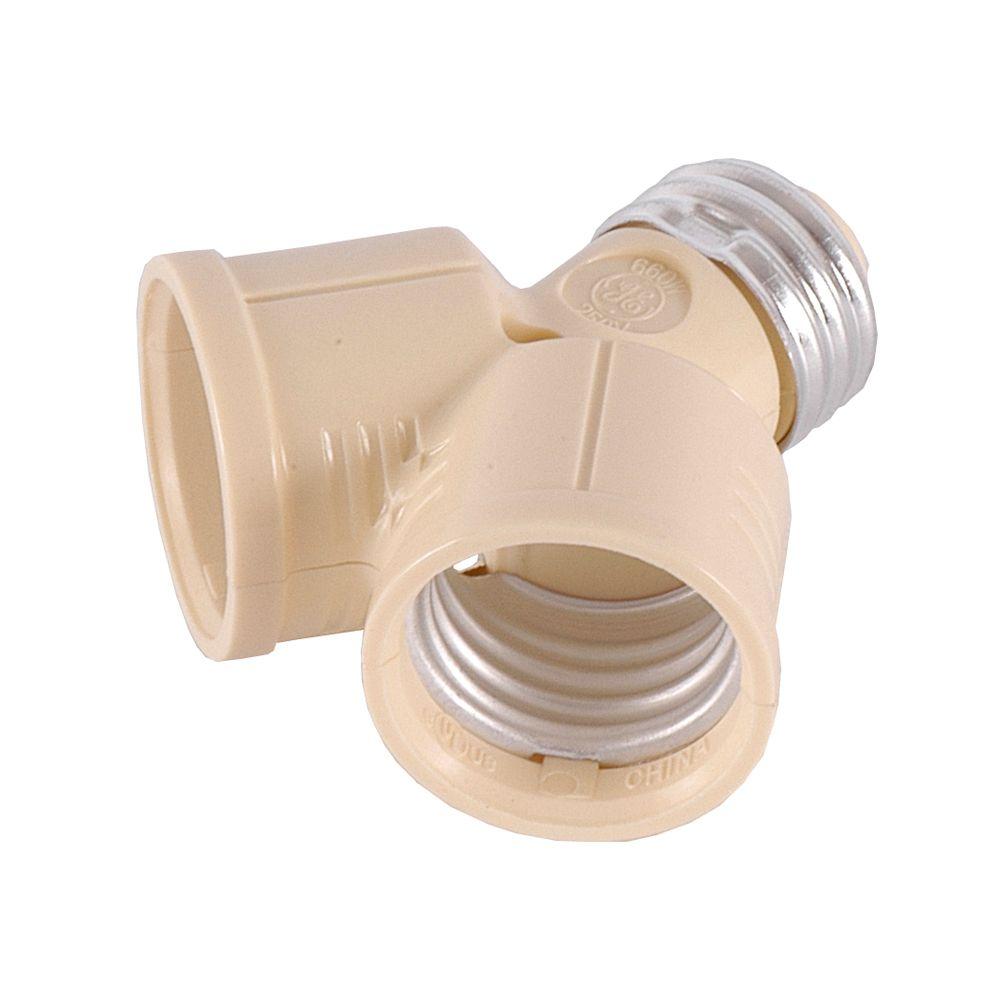 GE 2-Socket Adapter, Ivory by GE