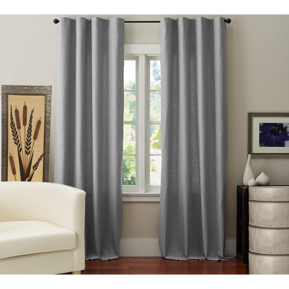 A1 Home Collections Linen Drape In Grey 50 In X 84 In