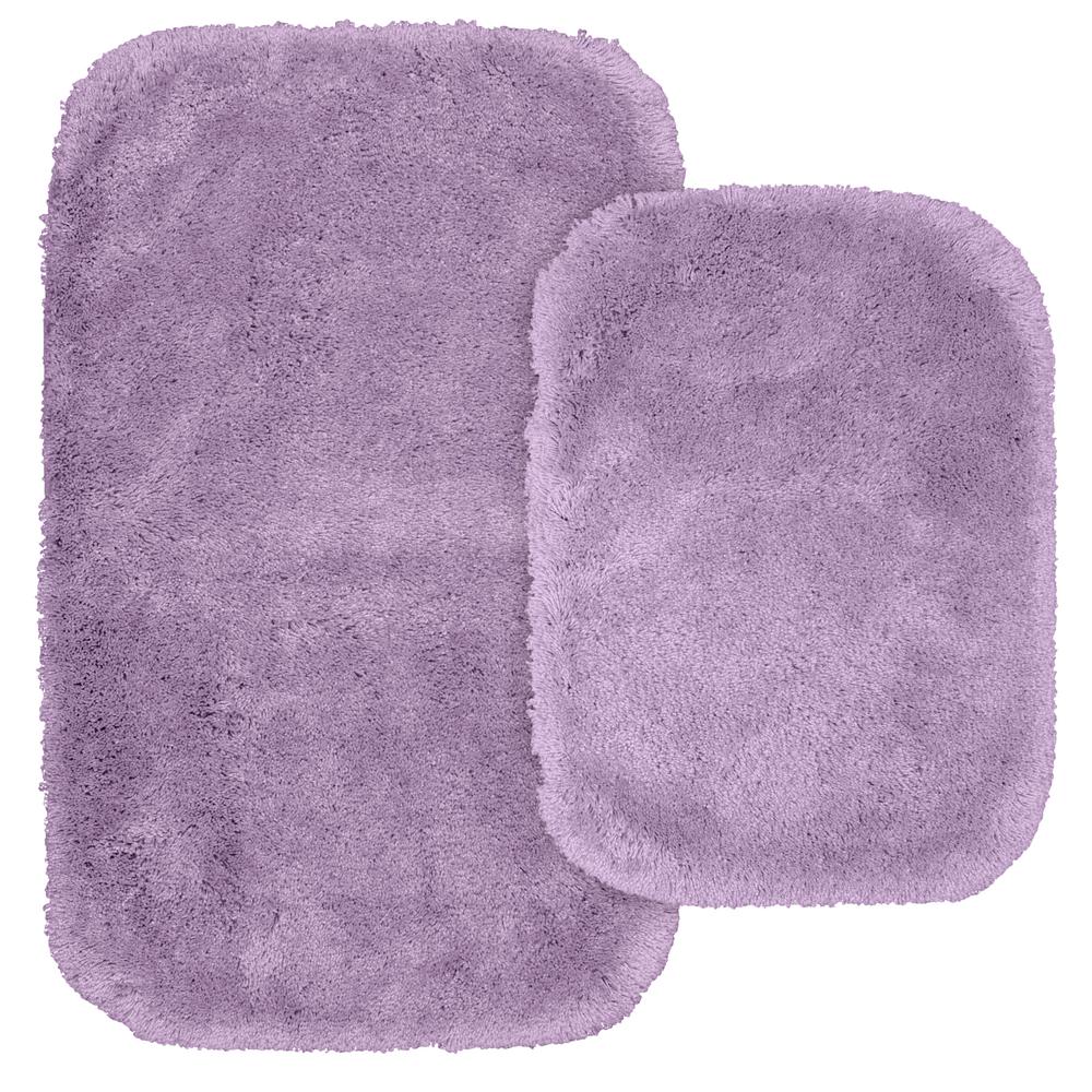 Garland Rug Finest Luxury 2 Piece Washable Bathroom Rug Set in Purple