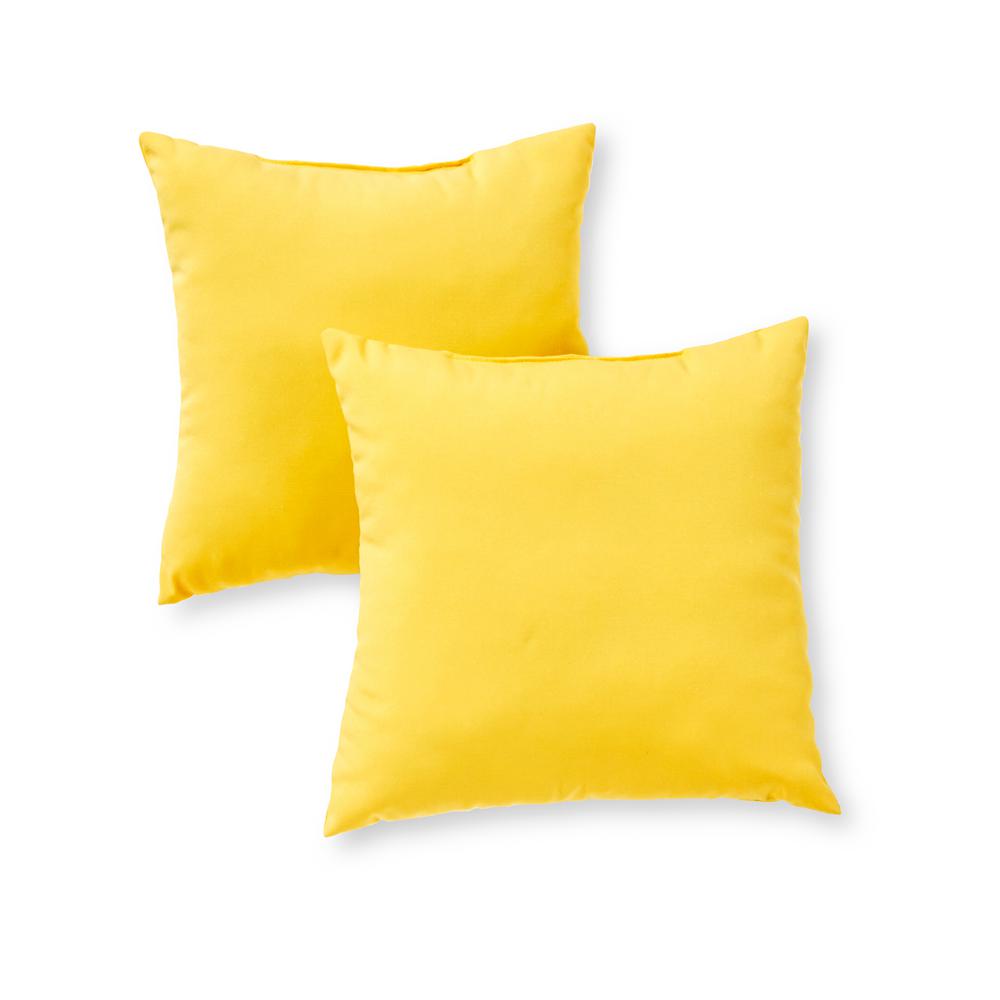 Yellow Square Outdoor Throw Pillow 