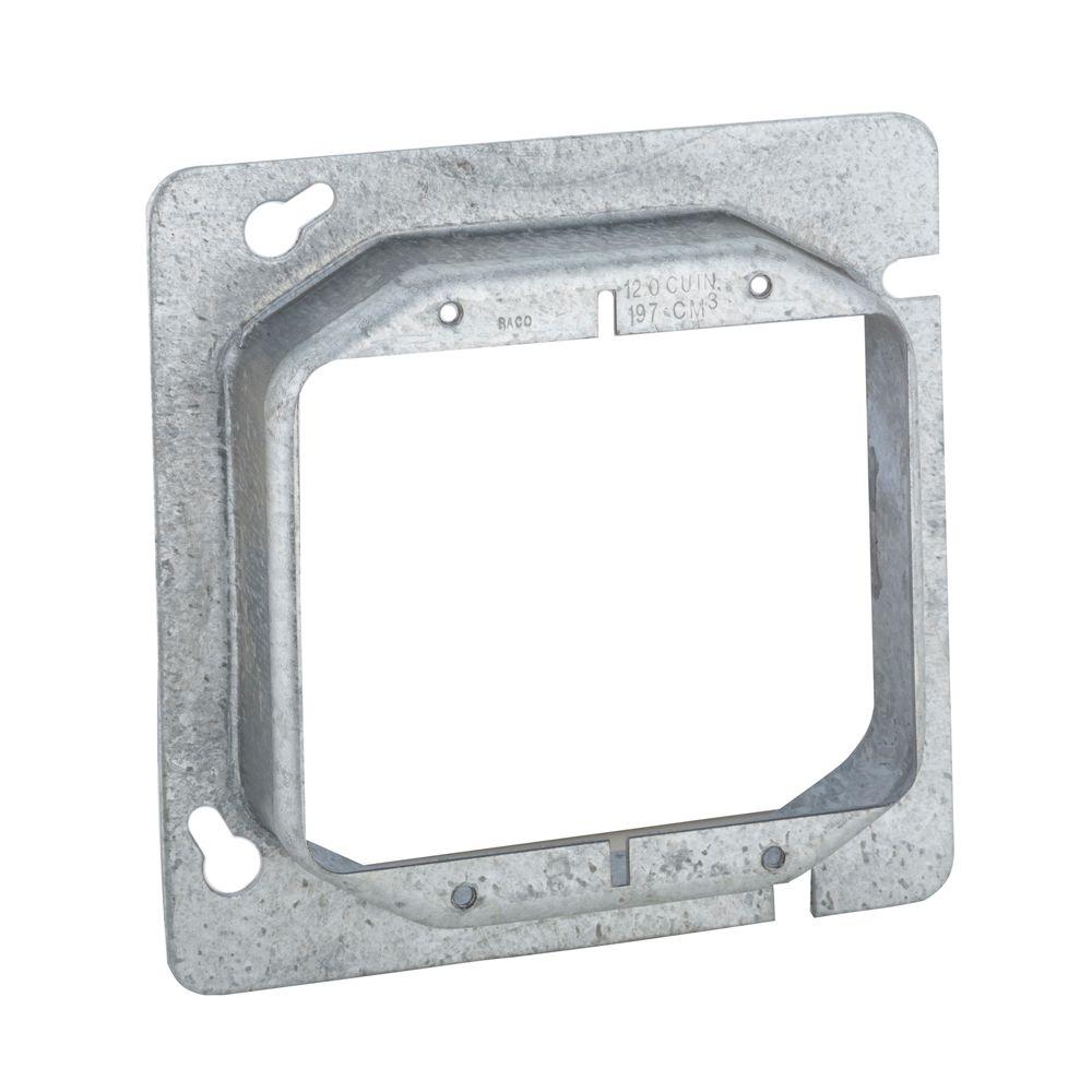 RACO 411/16 in. Square Two Device Mud Ring, 3/4 in. Raised (25Pack