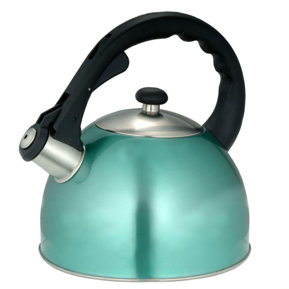 Creative Home Satin Splendor 11.2Cup Stovetop Tea Kettle in Aqua77007