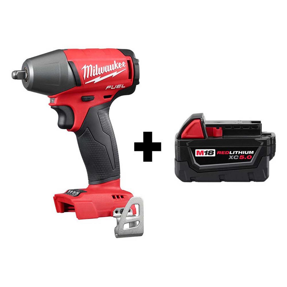 Milwaukee M18 FUEL 18-Volt Lithium-Ion Brushless Cordless 3/8 in. Compact Impact Wrench w/ Friction Ring, Free M18 5.0 Ah Battery was $308.0 now $179.0 (42.0% off)