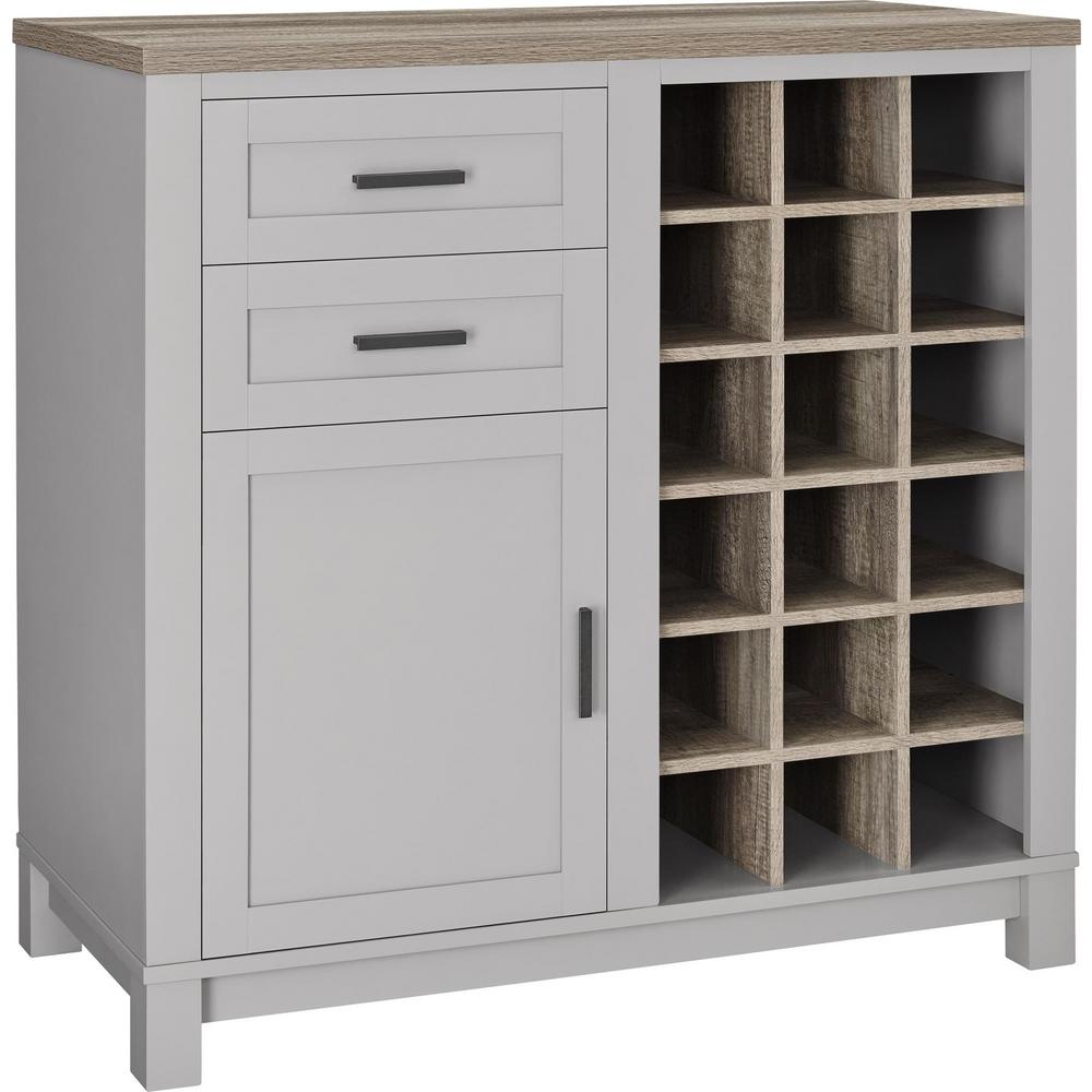 Ameriwood Viola 64 In Gray Sonoma Oak Storage Cabinet Hd35571 The Home Depot