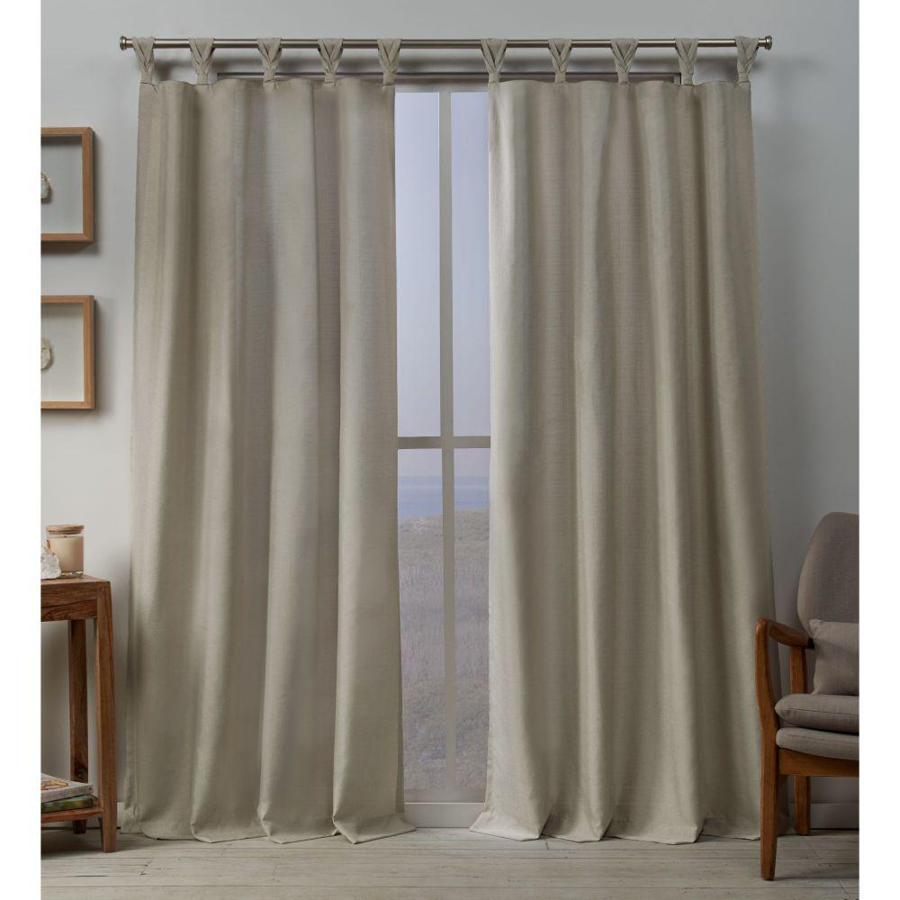 Loha Natural Light Filtering Tab Top Curtain Panel 54 in. W x 84 in. L