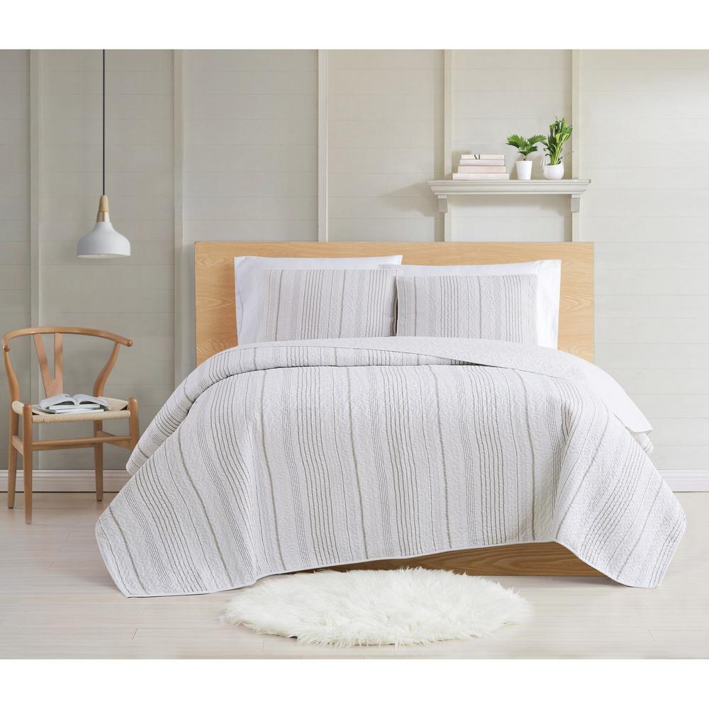 Cottage Classics Warm Hearth Stripe Cotton Twin XL Quilt SetQS3249TXL