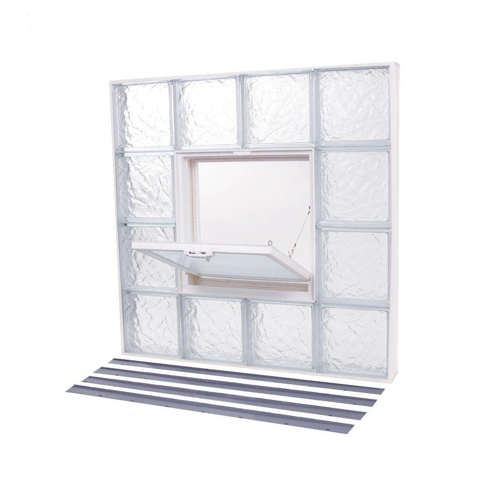TAFCO WINDOWS 31.63 in. x 31.63 in. NailUp2 Wave Pattern Glass Block