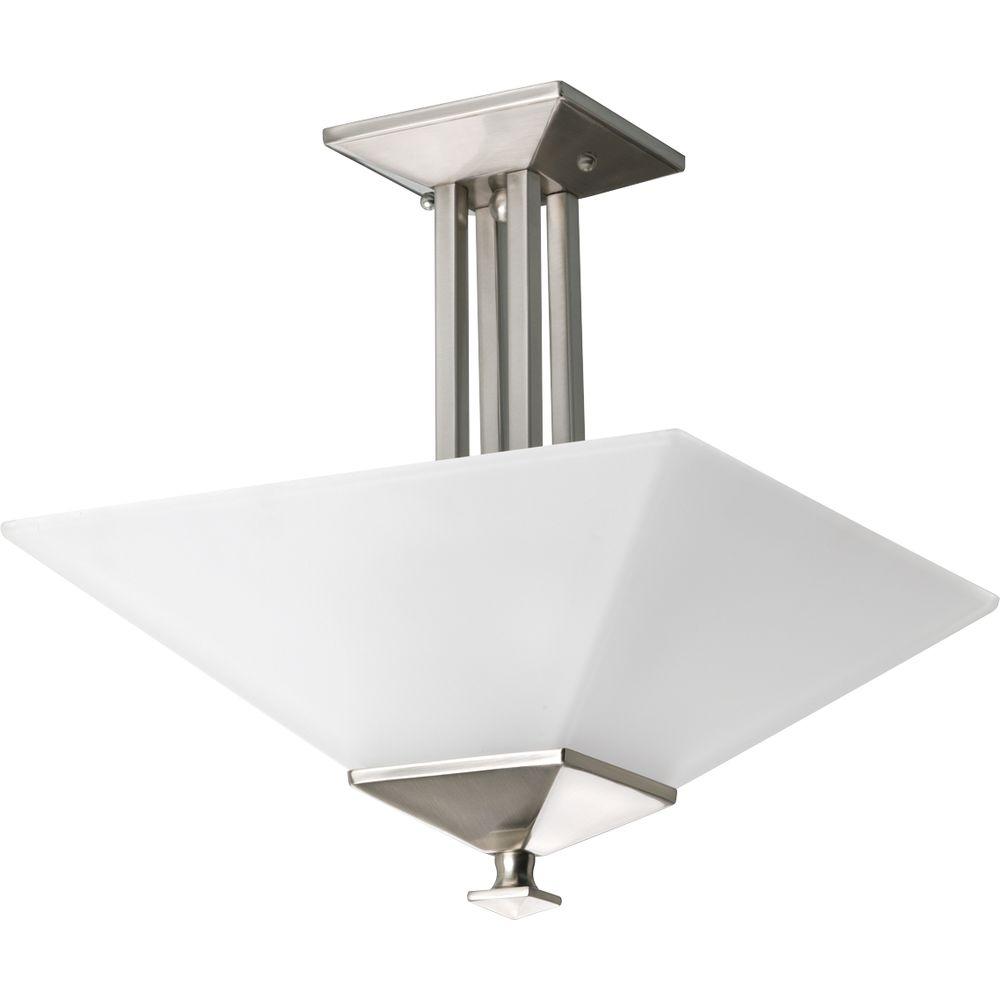 Progress Lighting North Park 2 Light Brushed Nickel Semi Flush Mount Progress Lighting North Park 2 Light Brushed Nickel Semi Flush Mount