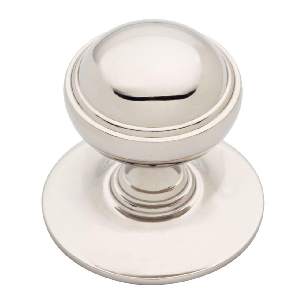 classic farmhouse 1-1/2 in. (38mm) polished nickel round cabinet knob