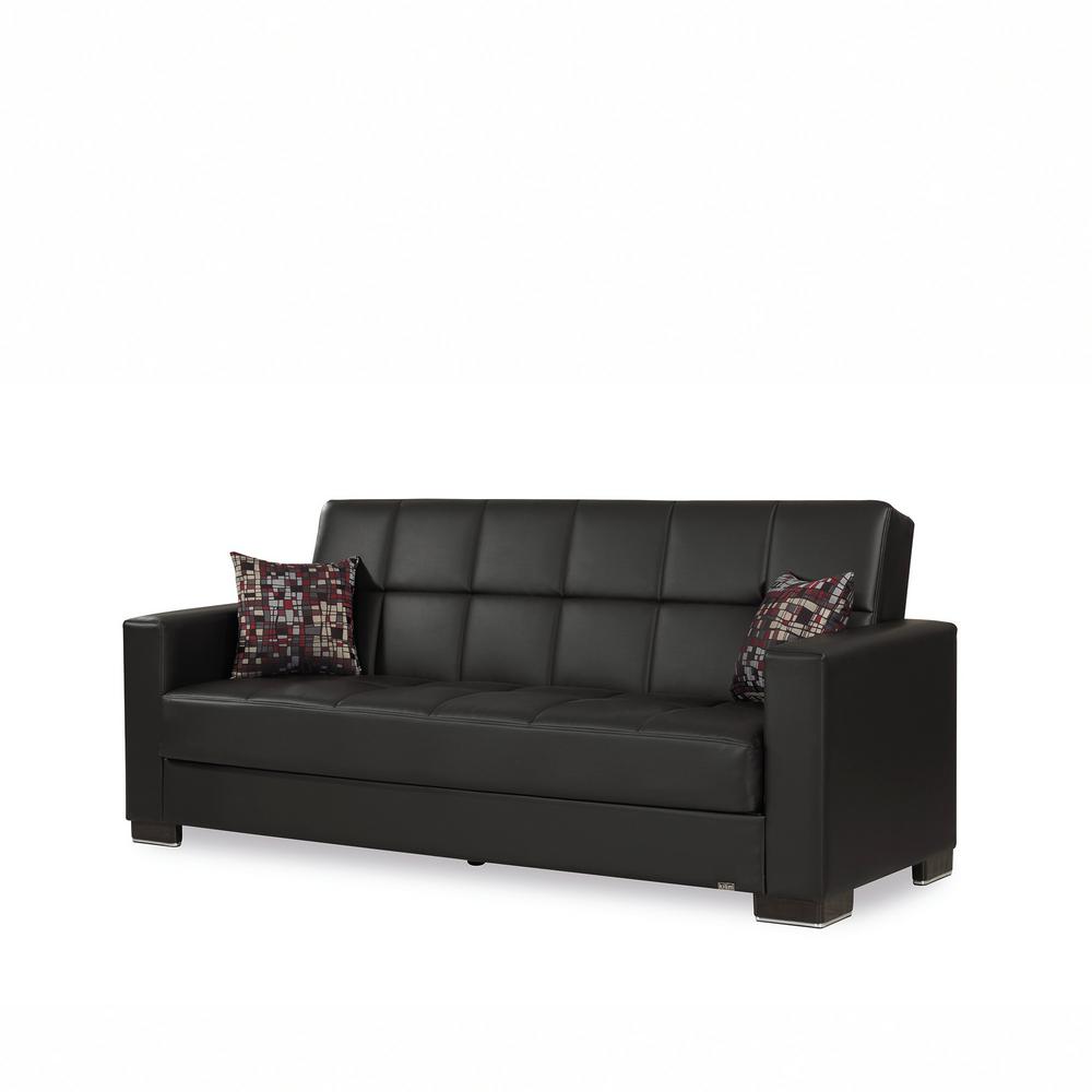 Black sofa and loveseat