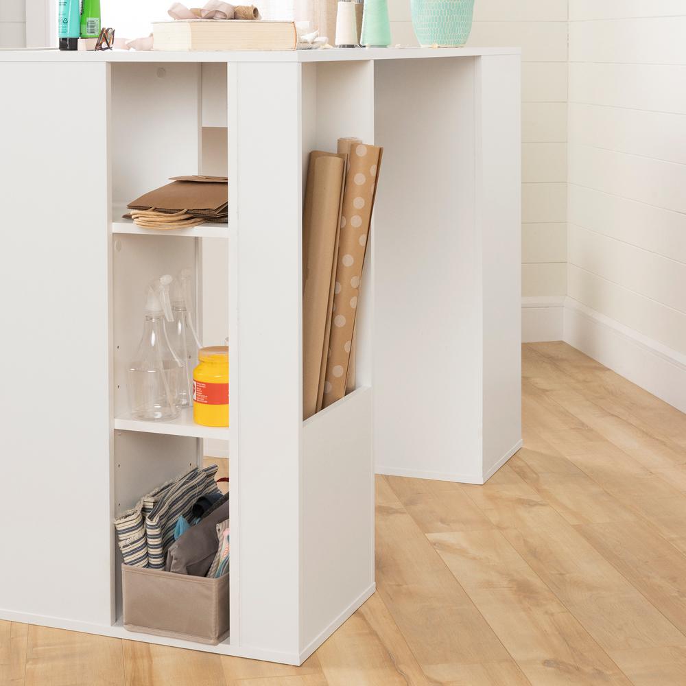 South S Crea Pure White Counter Height Craft Table With Pure White Counter Height Craft Table