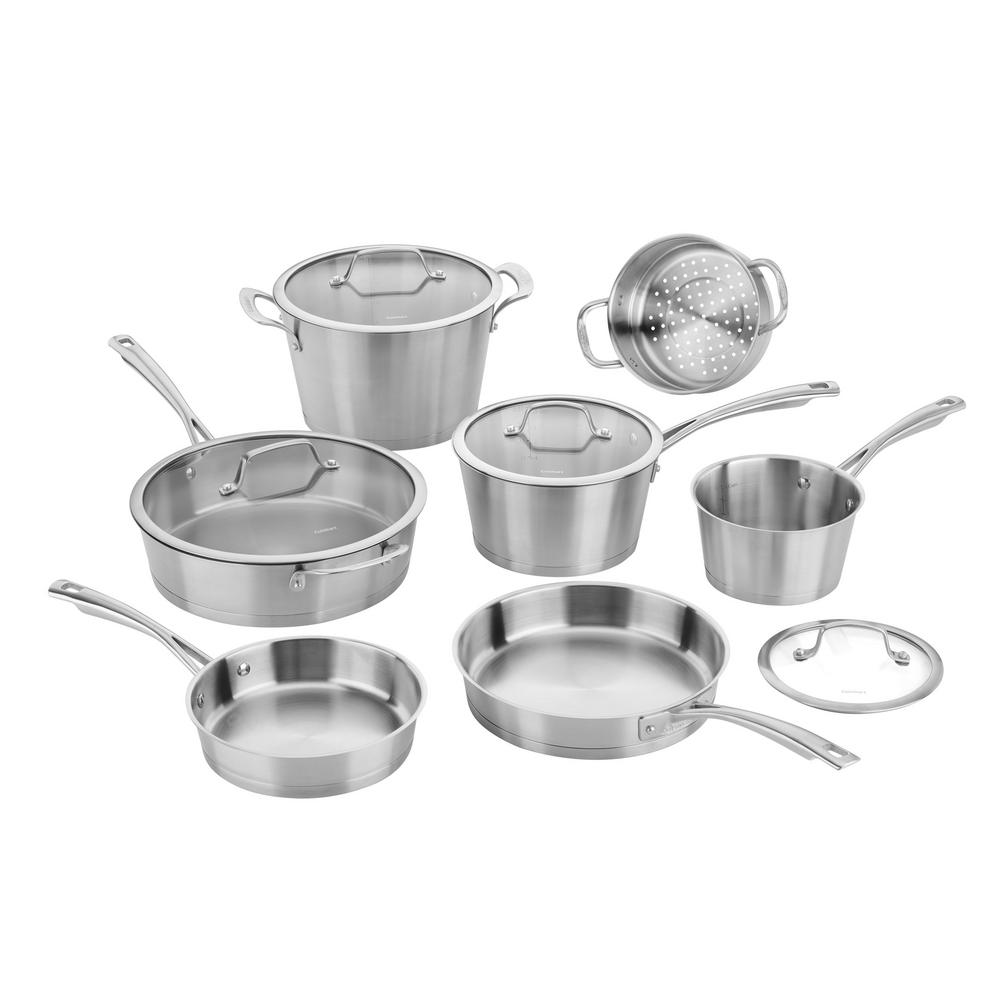 Cuisinart 11-Piece Conical Stainless Steel Induction Ready Cookware Set Cuisinart Stainless Steel Pan Set