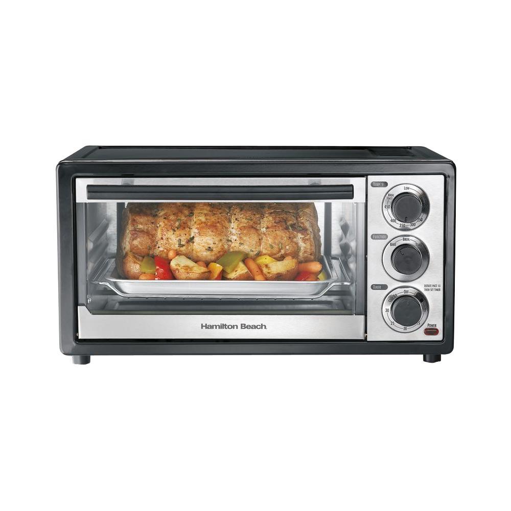 Hamilton Beach Chrome and Black Toaster Oven by Hamilton Beach