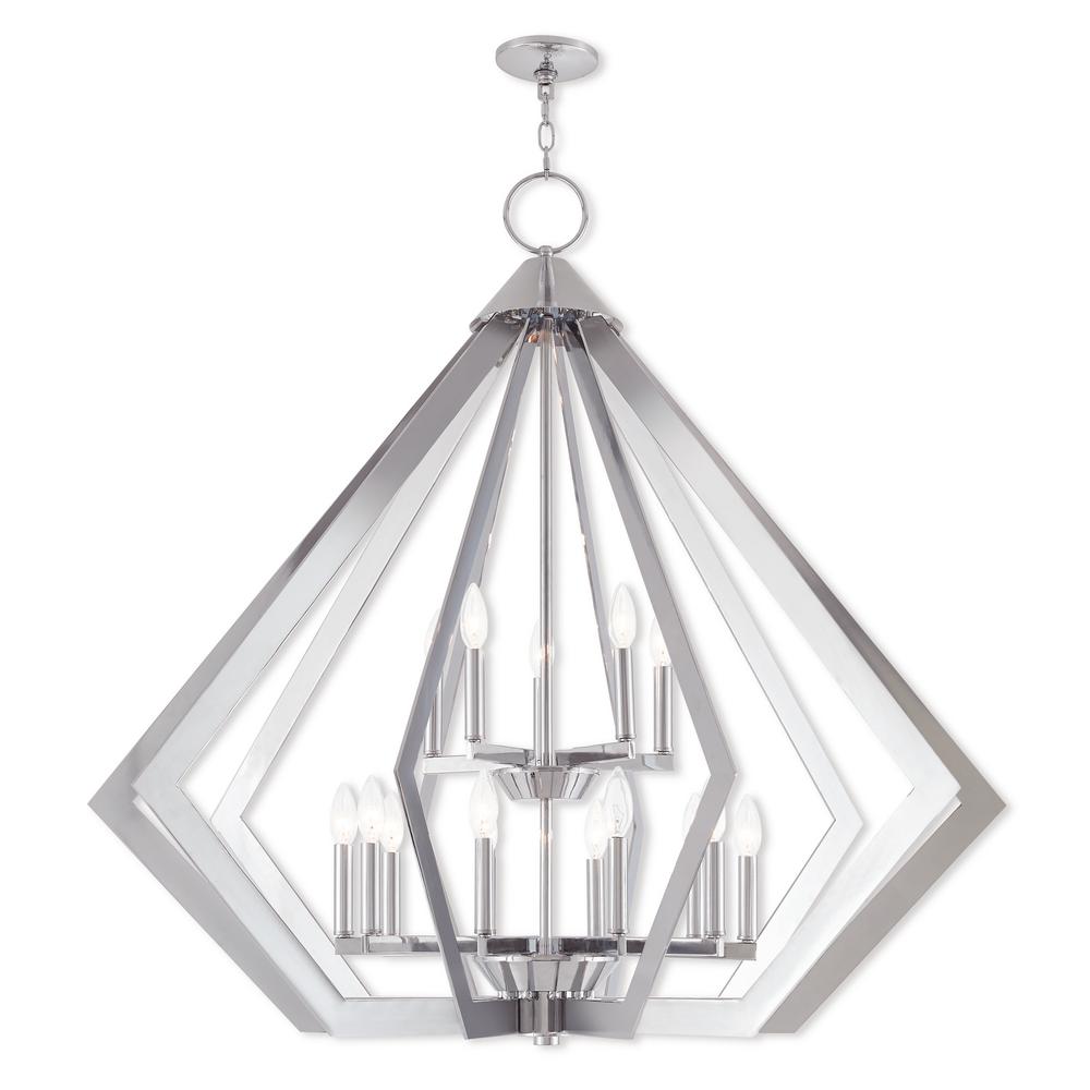Livex Lighting Prism 15 Light Polished Chrome Foyer Chandelier Livex Lighting Prism 15 Light Polished Chrome Foyer Chandelier
