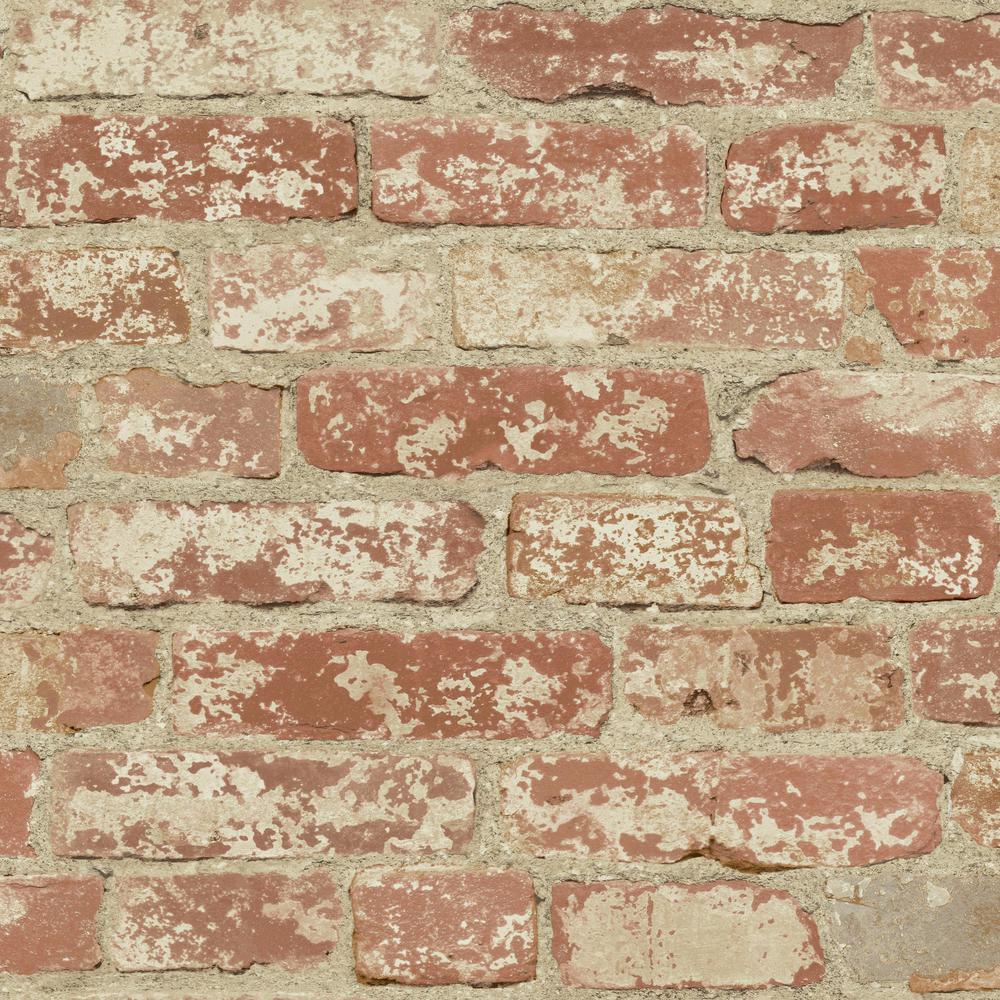 Roommates 28 18 Sq Ft Stuccoed Red Brick Peel And Stick