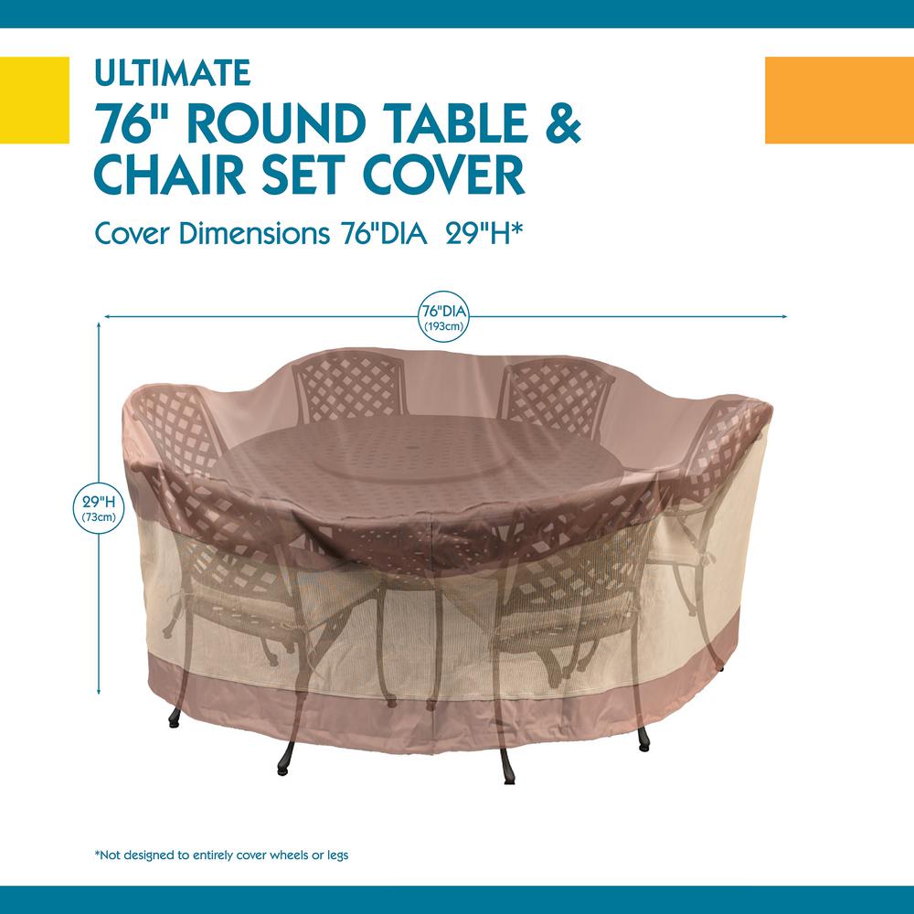 Duck Covers Ultimate 76 In Round Patio Table And Chair Set Cover Utr07676 The Home Depot