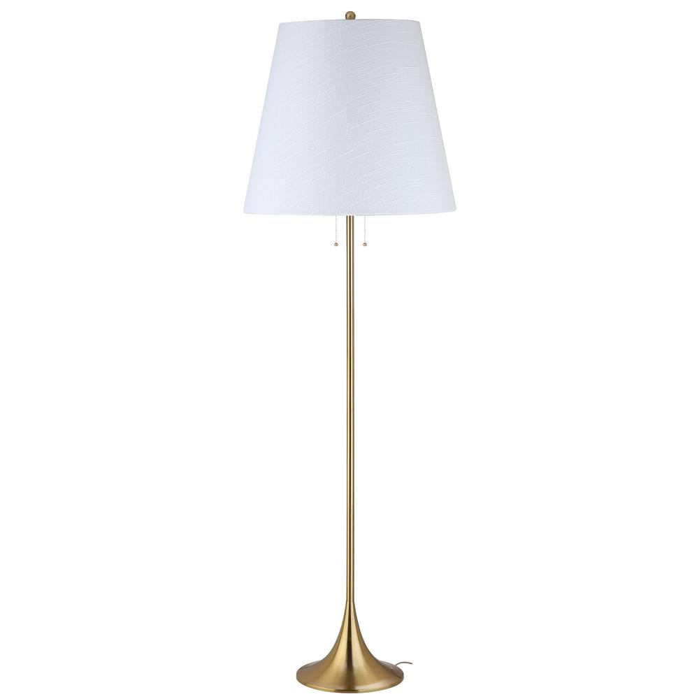 Amelia 63 In Brass Metal Floor Lamp Jyl3001a The Home Depot Brass Metal Floor Lamp