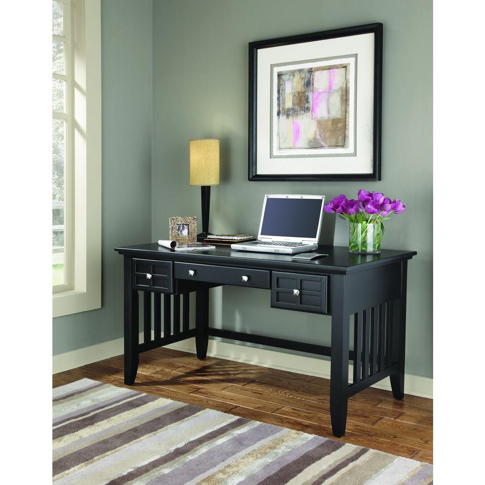 Homestyles Arts And Crafts Black Desk 5181 15 The Home Depot