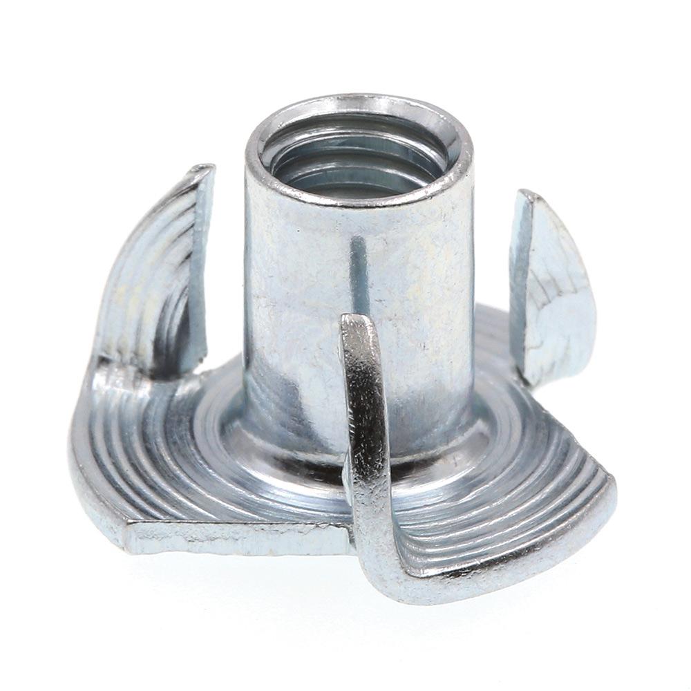 Prime-Line 1/4 in.-20 x 7/16 in. 3-Prong Zinc Plated Steel T-Nuts (10 ...