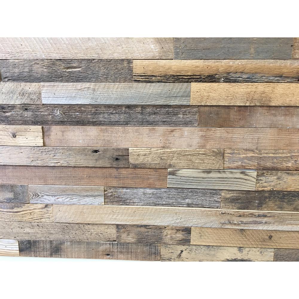 East Coast Rustic Reclaimed Barnwood Brown Natural 3/8 in. Thick x 2 in