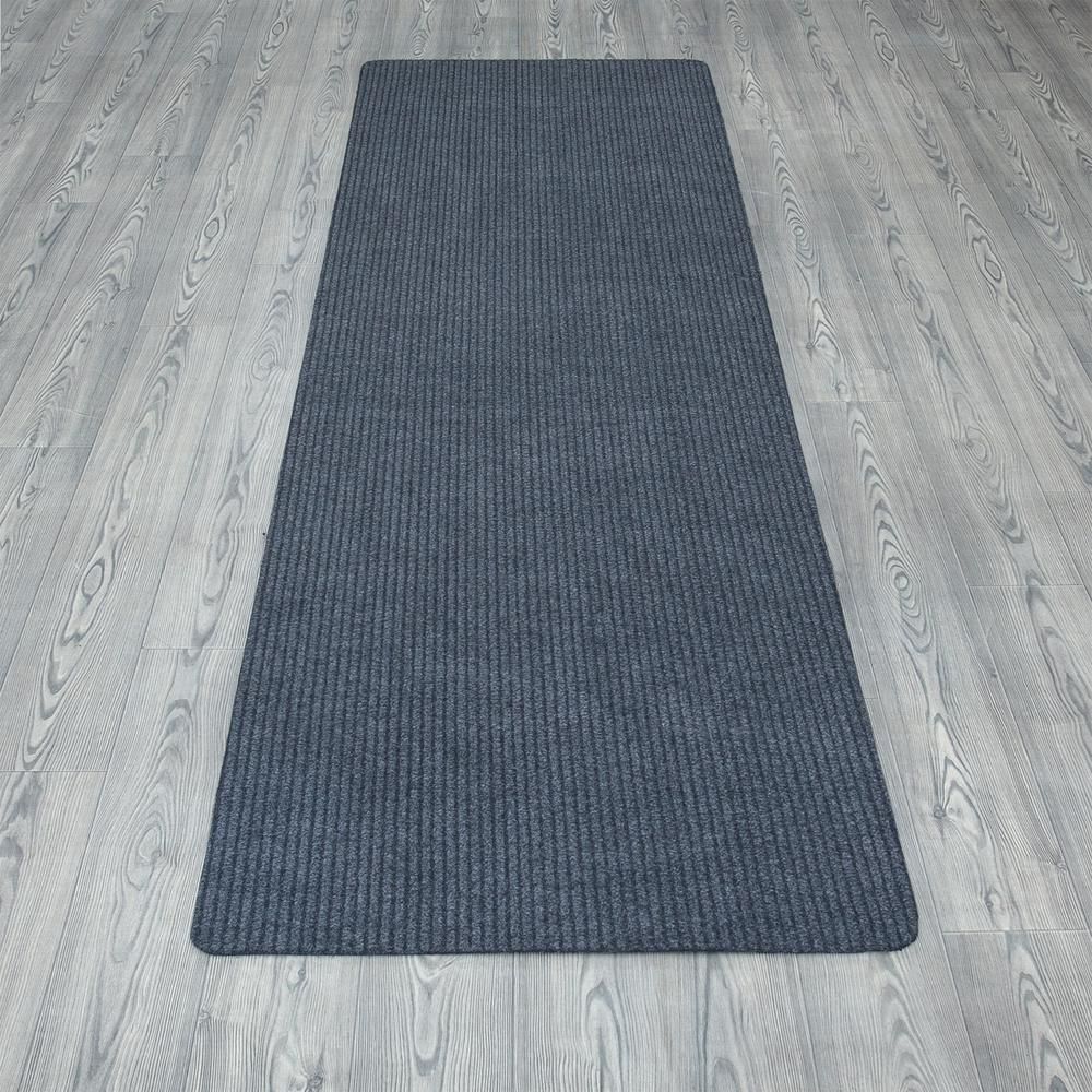 Ottomanson Lifesaver Collection Light Gray 2 Ft 7 In X 9 Ft 10 In Utility Ribbed Indoor Outdoor Runner Rug Srt703 3x10 The Home Depot