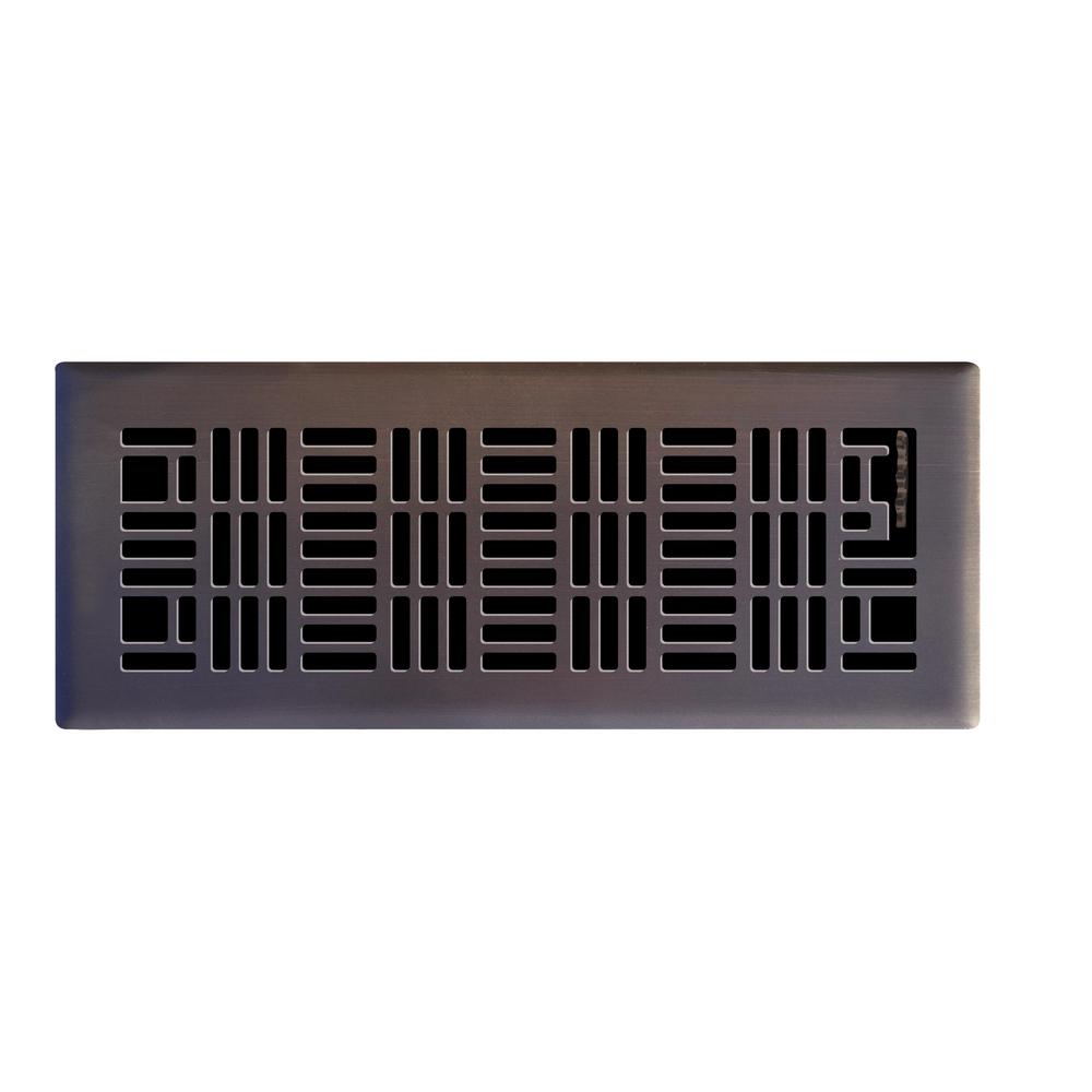 Hampton Bay 4 in. x 12 in. Art Nouveau Floor Register in Oil Rubbed Bronze-E1405-OB 04X12 - The Home Depot