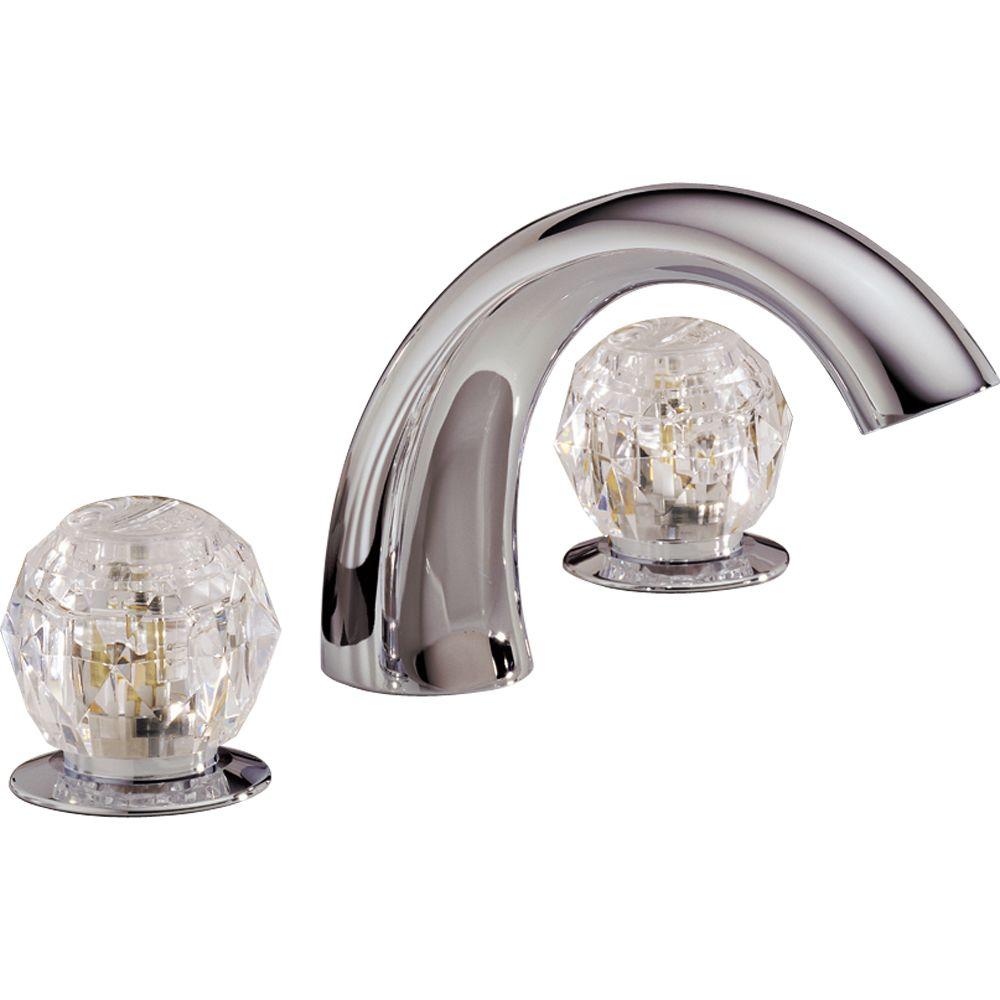 Delta 2 Handle Deck Mount Roman Tub Faucet In Chrome 2705 The Home Depot   Chrome Delta Roman Tub Faucets 2705 64 1000 