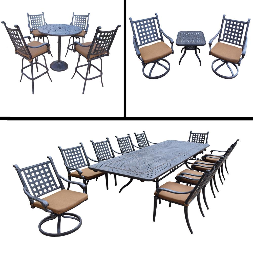 Belmont Premier 19 Piece Aluminum Outdoor Dining Set With