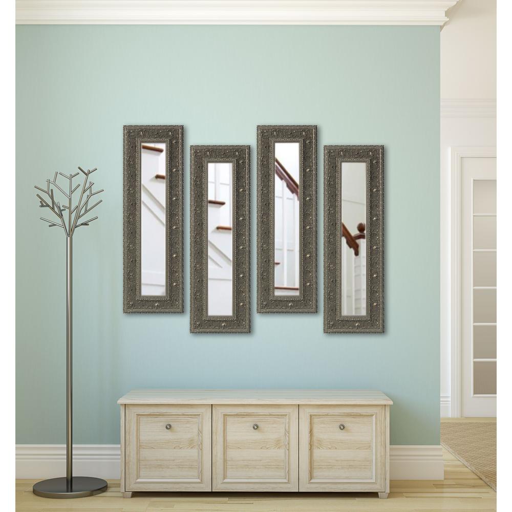 41 5 In X 17 Ont Silver Vanity Mirror Set Of 4 Panels Ont Silver Vanity Mirror Set Of 4