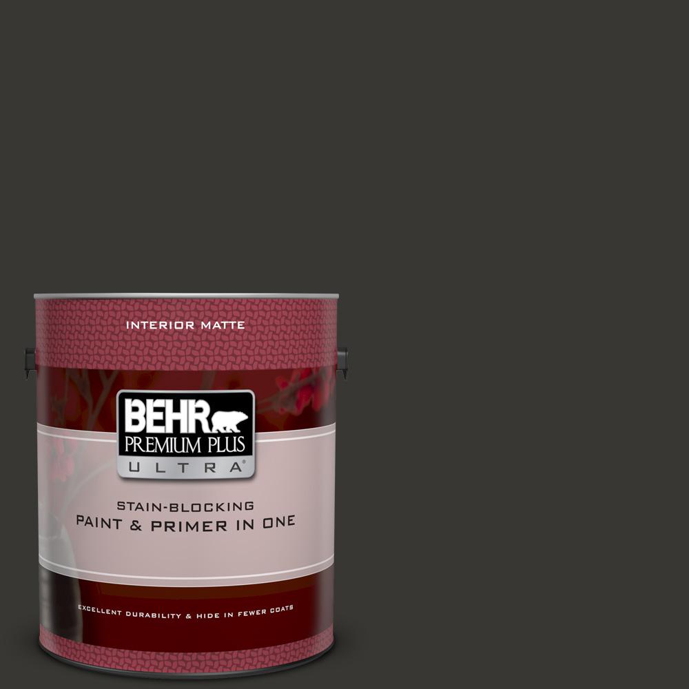 Behr Premium Plus Ultra 1 Gal Black Matte Interior Paint And Primer Behr Premium Plus Ultra 1 Gal Black Matte Interior Paint And Primer In One